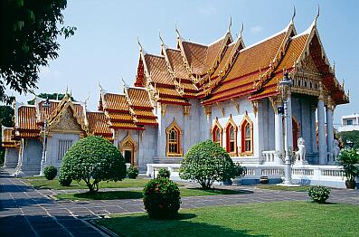 Bangkok - Wat Benchamabopitr (Marmortempel), der Bot